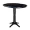 International Concepts Round 36 in Rd Top Pedestal Table, 12 in Leaf, 40.9 inH, Adjustable Height, Black, 36 in W, 48 in L K46-36RXT-27B-6B-2 - alternate 5